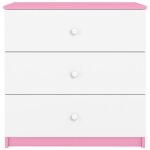 Commode enfant rose et blanche drimy 80cm Commode enfant rose et blanche drimy 80cm