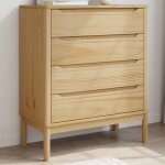 Commode floro cire marron bois de pin massif vidaxl
