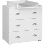 Commode  langer bb enfant blanc table  langer + matelas  langer amovible 80x71, 8x90cm - 3 tiroirs ...