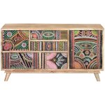 Decoration d ? autrefois - commode en manguier naturel et multicolore Decoration d ? autrefois - commode en manguier naturel et multicolore