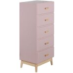 Mobili rebecca - commode orchidea 115x50x40 mdf pin rose marron scandinave  monter