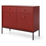 Commode mono mksz104 buffet avec 2 tiroirs 104 cm bordeaux