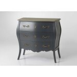 Amadeus - commode 3 tiroirs en bois naturel et anthracite - charmy noir