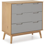 Commode de nuit bruce avec 3 tiroirs, bois massif, 80cm ( largeur) 40cm (profondeur) 83cm ( hauteur)