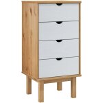 Commode otta marron et blanc 45x39x90 cm bois de pin massif vidaxl