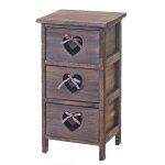 D�coshop26 - commode petit meuble de rangement chevet 5 tiroirs avec motif coeurs 55x29x25cm style vintage ...