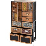 [jamais utilis] commode  pharmacie hhg - 481, armoire  tiroirs commode tagre tiroirs, mtal sapin ...