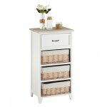 Commode provence, 1 tiroir et 3 paniers, blanc Commode provence, 1 tiroir et 3 paniers, blanc