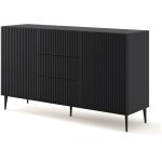 Commode ravenna b 150 cm 2d3s frais� noir mat + pieds