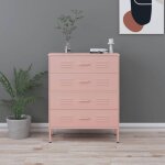 Commode rose 80x35x101, 5 cm acier vidaxl