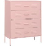 Commode rose 80x35x101, 5 cm acier vidaxl