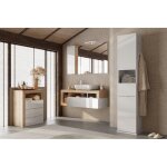 Meublorama - commode de salle de bains large 64cm, 3 tiroirs, collection bura. coloris blanc brillant ... Meublorama - commode de salle de bains large 64cm, 3 tiroirs, collection bura. coloris blanc brillant ...