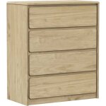 Commode sauda chêne 76, 5x39x91 cm bois de pin massif Commode sauda chêne 76, 5x39x91 cm bois de pin massif