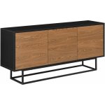 Helloshop26 - commode style meuble de rangement pratique 55 x 120 x 30 cm noir effet bois fonc