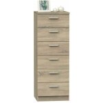 Muebles pitarch - commode tib�taine cambrian color 6 tiroirs, meuble double pour chambre de jeunes, 110 ...