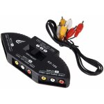 Commutateur triple av 3 in 1 out multi box rca vid�o audio pour jeux tv dvd cam�ra