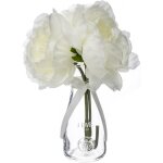 Composition de 3 pivoines articielles vase verre h35cm atmosphera crateur d'intrieur