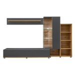 Meublorama - composition murale collection klis 2 coloris gris anthracite et chêne. led incluses. meuble ... Meublorama - composition murale collection klis 2 coloris gris anthracite et chêne. led incluses. meuble ...