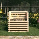 Le poisson qui jardine - composteur de 1000 litres brun clair pour jardin. en bois de pin. bois massif ...