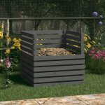 Le poisson qui jardine - composteur de 1000 litres gris pour jardin. en bois de pin. bois massif - gris ...