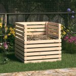 Composteur 80x80x78 cm bois massif de pin vidaxl