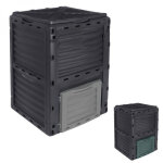 Linxor - composteur, bac, poubelle  compost de jardin - 300 l - noir et gris