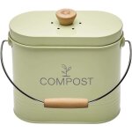 Seau a compost 3l ovale vert pastel avec filtre - guillouard