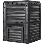 Composteur de jardin 300 l bac a compost exterieur sans bpa avec couvercle porte inferieure grande capacite ...