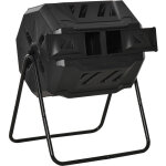 Outsunny - composteur de jardin - bac  compost pour dchets - rotatif 360 - double chambre 160 l - ...