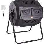 Mophorn - vevor composteur de jardin rotatif 162, 7 l double chambre bac a compost rotatif a 360 en ...