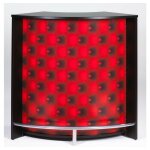Comptoir de bar noir imprim� capiton rouge snack 106