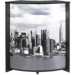 Comptoir de bar noir et imprim manhattan snack 96cm