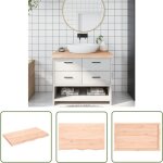 Comptoir de salle de bain 100x60x(2 - 6)cm bois massif non trait� - comptoir salle de bain - comptoir ...