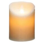 Comptoirdelabougie - bougie led flamme vacillante 'vela' 370g blanc