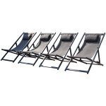 Concept - usine - lot de 4 transats alu gris tevata