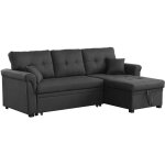 Concept - usine - canap d'angle droit convertible 4 places en tissu gris fonc toronto