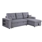 Concept - usine - canap d'angle droit convertible en tissu gris 4 places glasgow