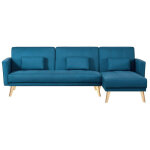 Concept - usine - canapé d'angle réversible et convertible 4 places en tissu bleu canard grace Concept - usine - canapé d'angle réversible et convertible 4 places en tissu bleu canard grace