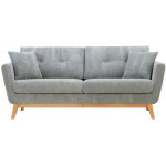 Concept - usine - canap scandinave 3 places velours ctel gris hoga