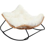 Concept - usine - fauteuil  bascule en rsine tresse coussin beige canggu