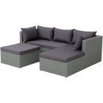 Concept - usine - salon de jardin en rsine tresse 4 places gris / gris fonc lecci