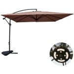 Concept - usine - parasol dport led 3 x 3 m chocolat solenzara