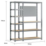 Altona - modulo storage concept rangement de garage + tabli - longueur 150 cm - 10 plateaux
