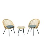Concept - usine - salon de balcon 2 fauteuils et 1 table coussins gris ipanema