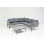 Concept - usine - salon de jardin bas 5 places en rsine tresse gris tefari