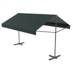 Concept - usine - store banne double pente 4 x 3 m gris iseo