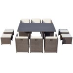 Concept - usine - table et chaise 10 places encastrables alu r�sine gris / blanc sunset