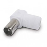 Connecteur d'antenne coud� en plastique blanc 9, 5 m�le r�f 70102