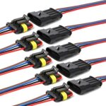 Connecteur �tanche, connecteurs de fils �lectriques autobloquants � 4 broches avec fil 16 awg marine ...