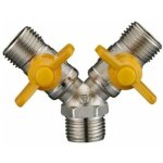 Connecteur de tuyau robinet de gaz diviseur de tuyau double laiton - 2 voies